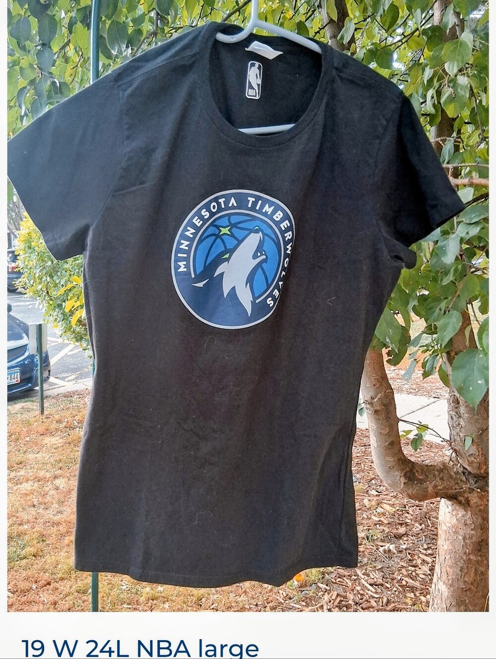 NBA Minnesota Timberwolves Black Tee with Blue Logo